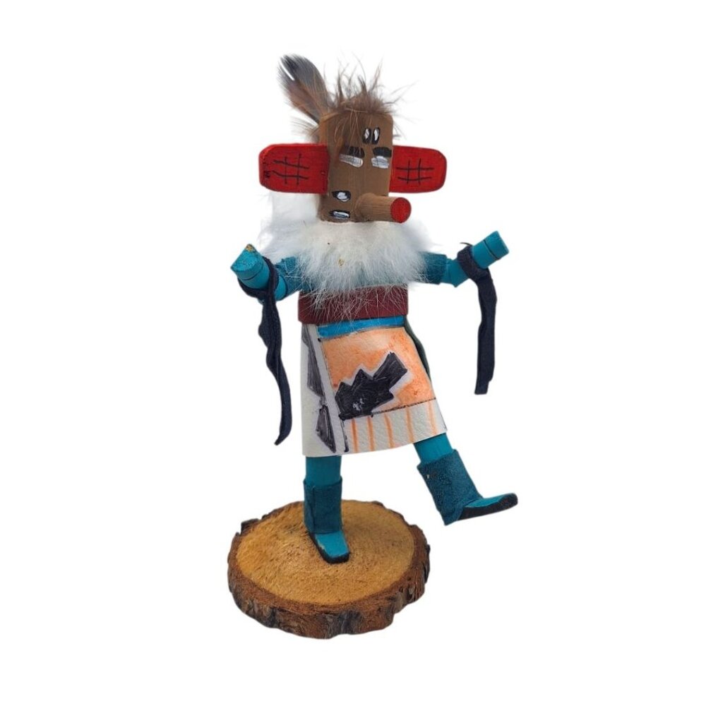 Kachina Handmade Doll Signed 7 Inch Aska AM Native American‎ Indian Art Wooden